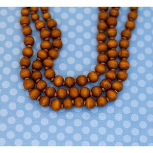 18 inch, Vintage Brown Wooden Beads Multistrand Necklace - M34